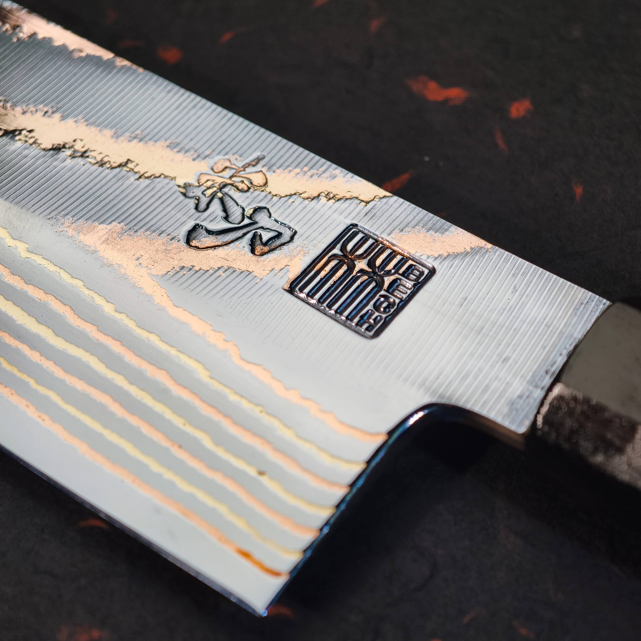 FORGE — Blood & Fire Copper Damascus Knife - Bild 2