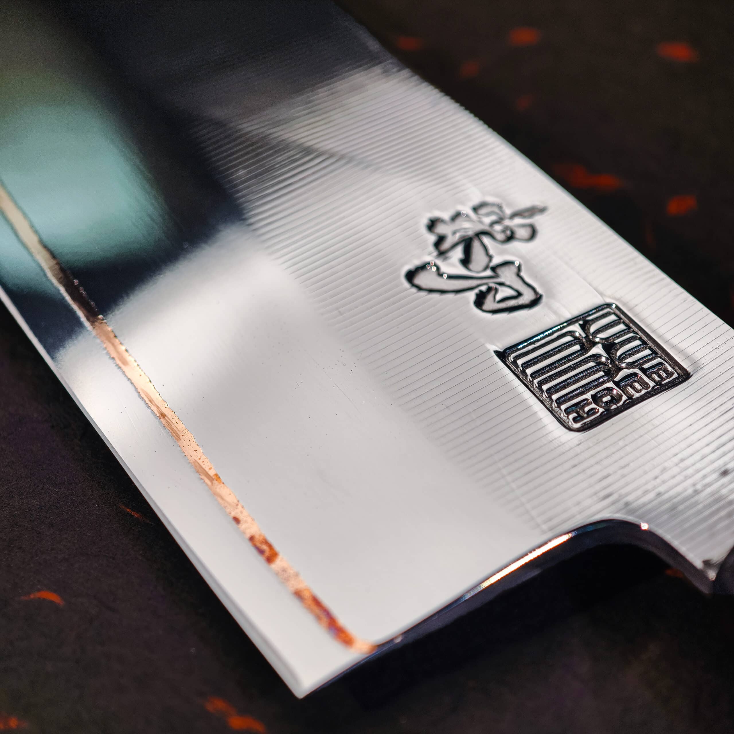 FORGE — Blood & Fire Copper Damascus Knife - Bild 7