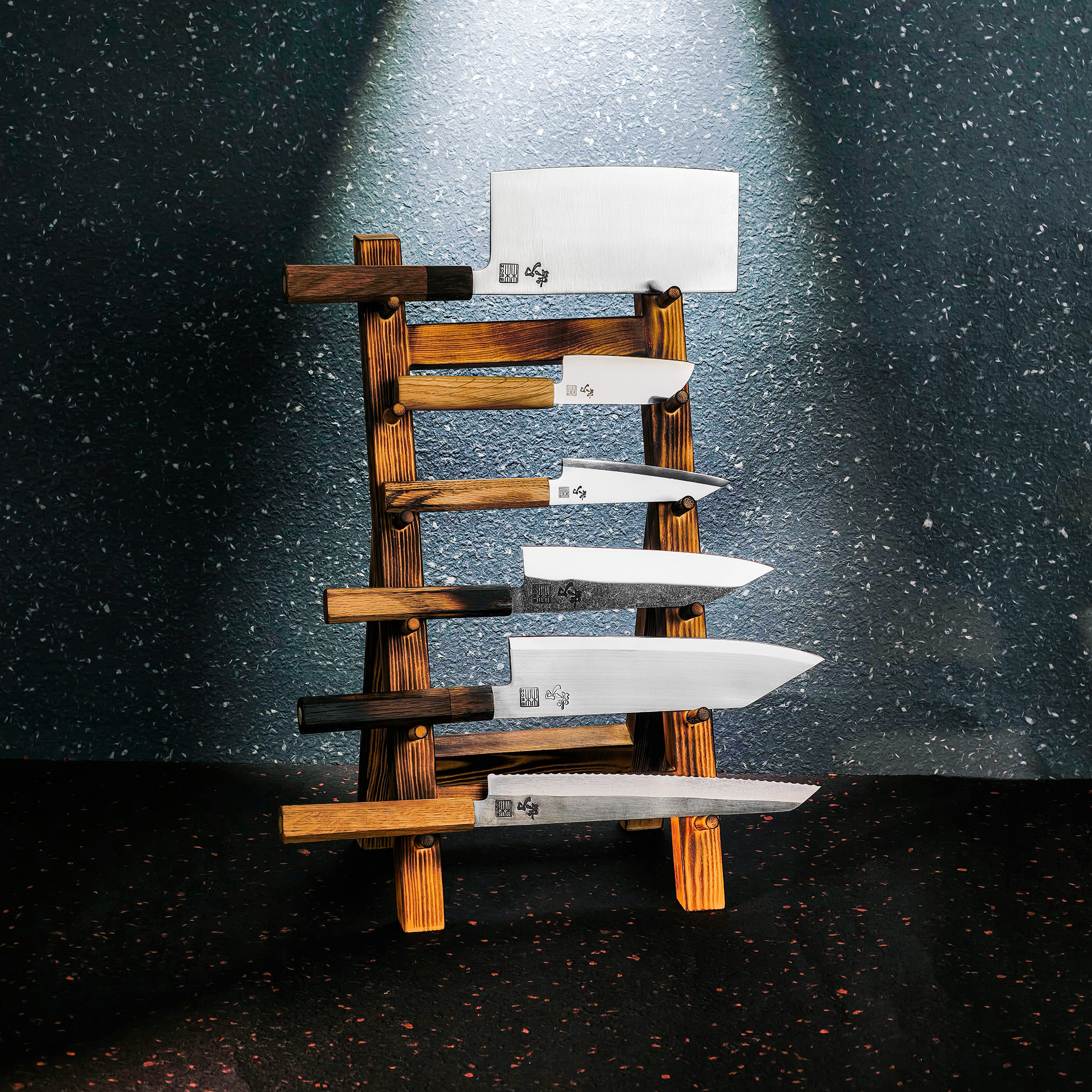 RAW OAK Knife Set – 6 Knives sanding finish odin