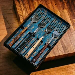 Eclipses Damascus Steak Fork Set – 4 Pieces