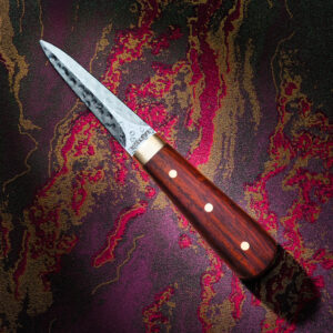 Damascus Oyster Knife with Natural Hardwood Handle
