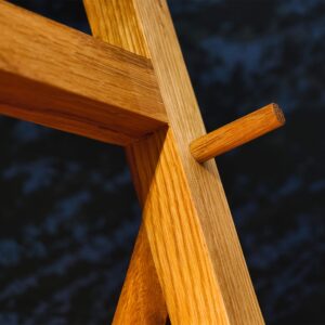 2-slot oak knife stand, top view