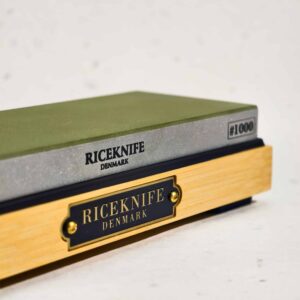 Riceknife resin-bonded diamond sharpening stone on its stone holder