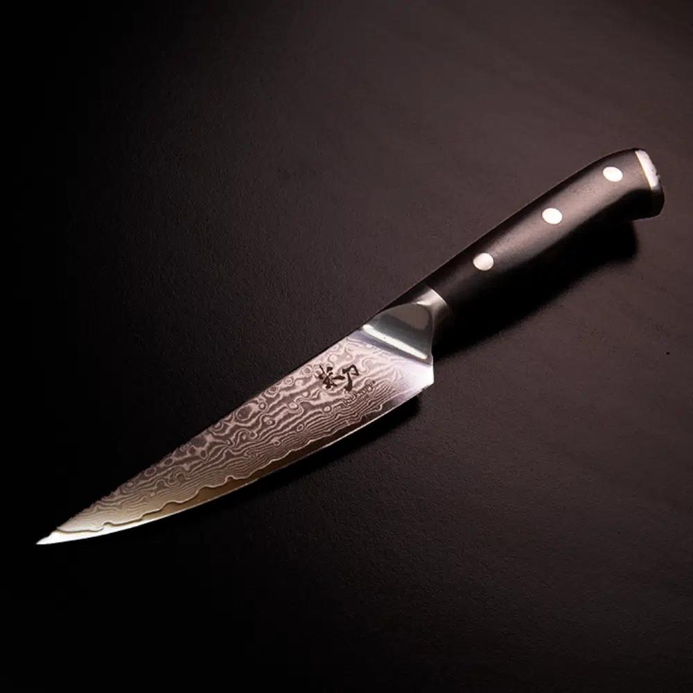 Luxurious exclusive Damascus steel steak knife with a Ebony handle – ECLIPSES QUE